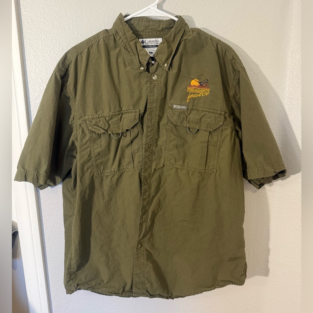 Columbia Pheasants Forever Olive Green Men's Shirt